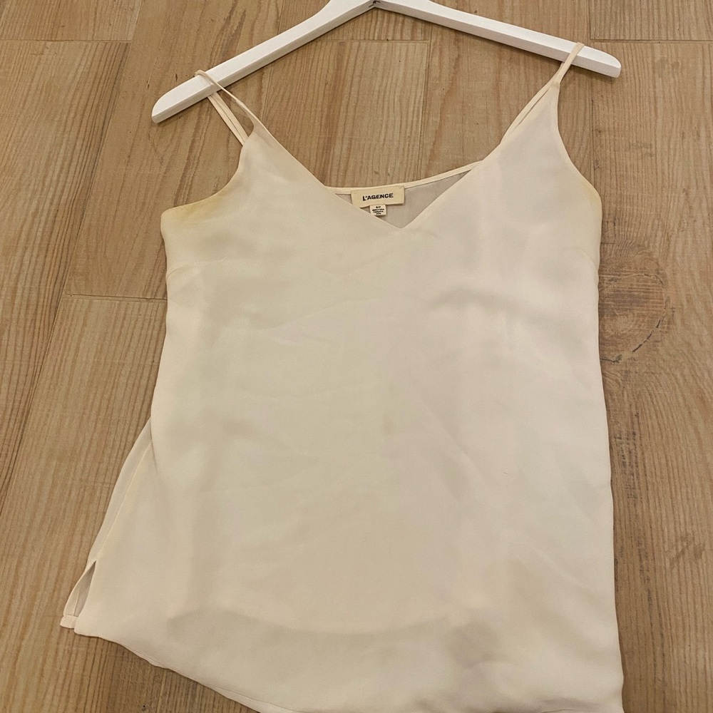 L'AGENCE Silk Jane V-Neck Camisole Top